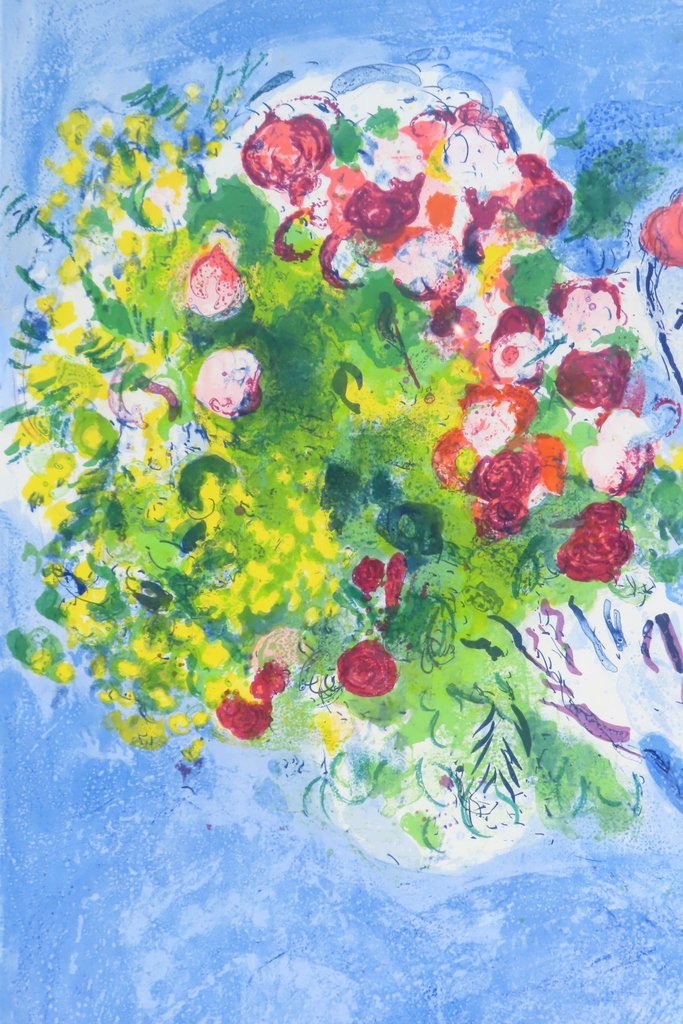 AFFICHE ORIGINALE MARC CHAGALL LA BAIE DES ANGES Epoque 1961 -photo-1