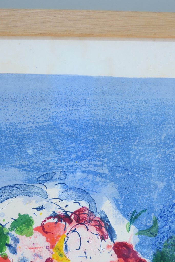AFFICHE ORIGINALE MARC CHAGALL LA BAIE DES ANGES Epoque 1961 -photo-8