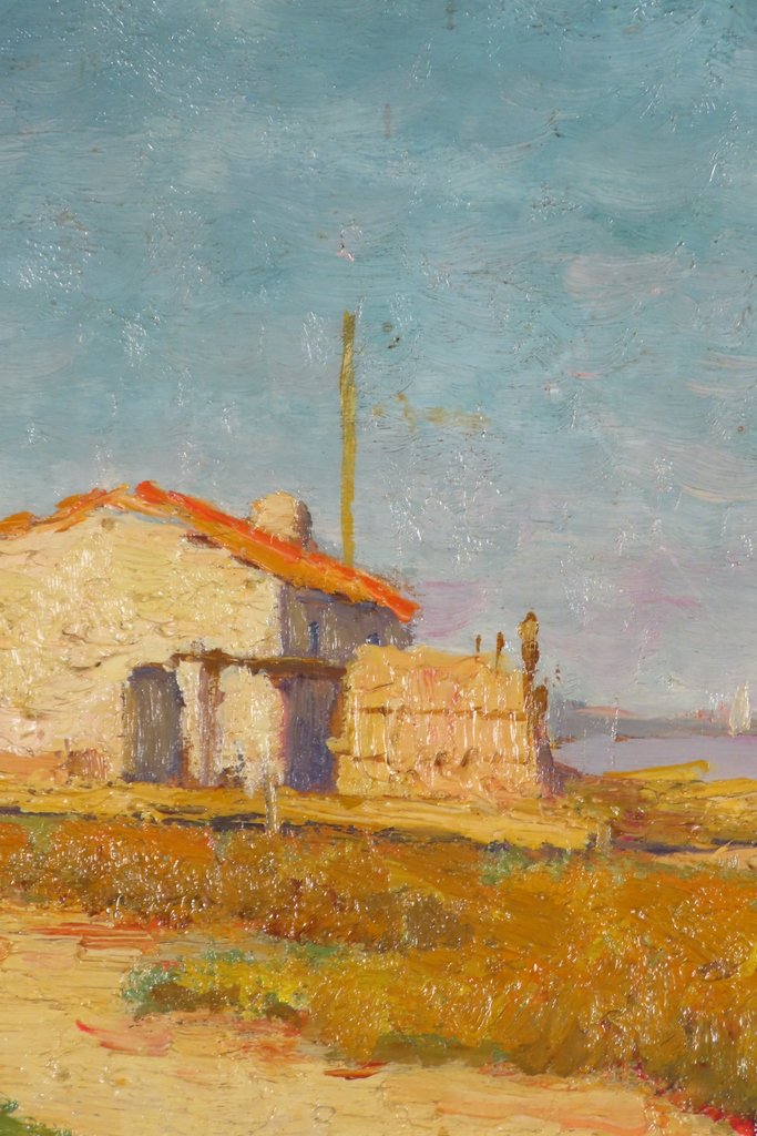 MARTIGUES HUILE SUR PANNEAU Marius Meiffren - Epoque début XX ème -photo-1