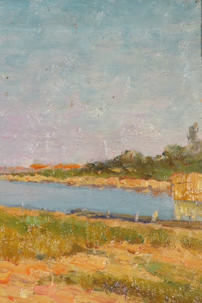 MARTIGUES HUILE SUR PANNEAU Marius Meiffren - Epoque début XX ème -photo-3