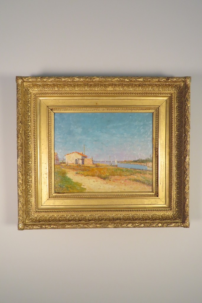 MARTIGUES HUILE SUR PANNEAU Marius Meiffren - Epoque début XX ème 