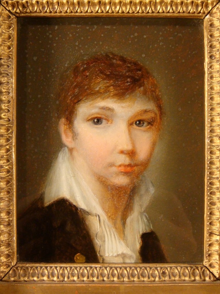 Fixé sous verre représentant le portrait d'un jeune garçon - Epoque Empire -photo-4