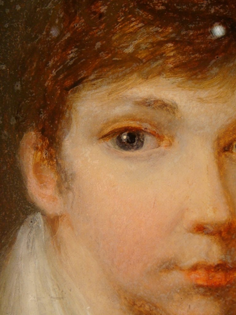 Fixé sous verre représentant le portrait d'un jeune garçon - Epoque Empire -photo-3