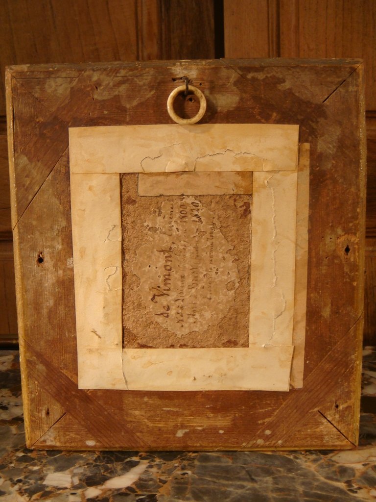 Fixé sous verre représentant le portrait d'un jeune garçon - Epoque Empire -photo-4