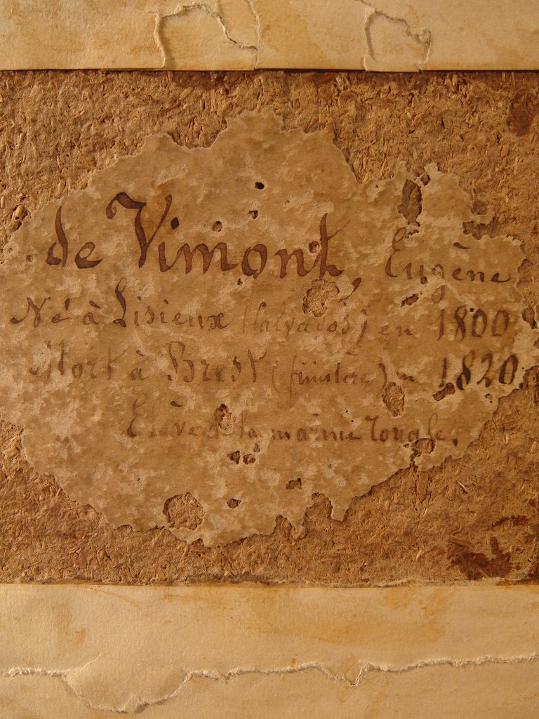 Fixé sous verre représentant le portrait d'un jeune garçon - Epoque Empire -photo-5