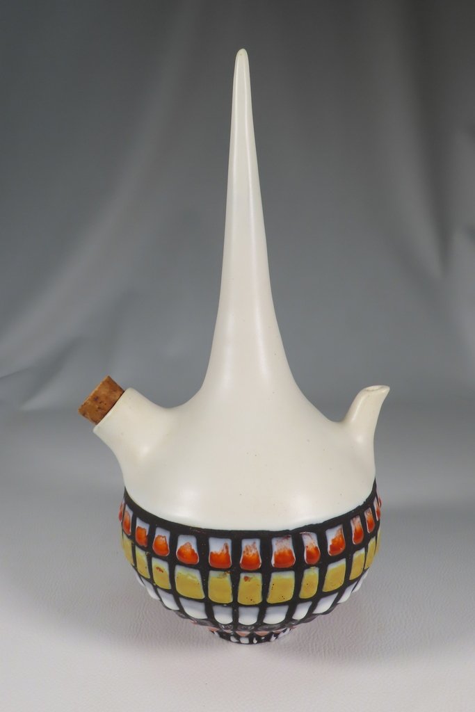 Capron Polychrome Ceramic Bottle 20th Century -photo-4