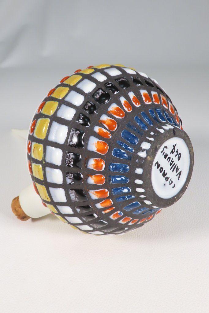 Capron Polychrome Ceramic Bottle 20th Century -photo-5