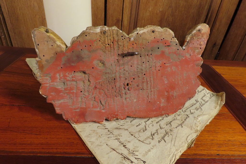 PAIRE DE PETITS ANGES EN BOIS SCULPTE POLYCHROME Epoque XVIII ème Siècle -photo-7