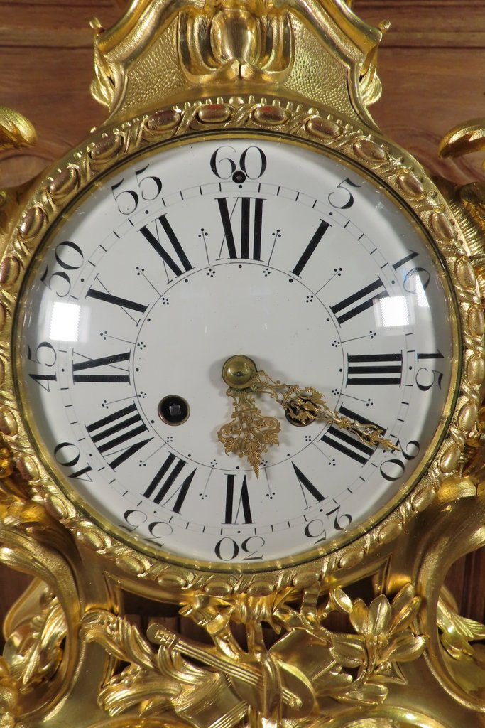 Louis XV Style Gilt Bronze Cartel Clock, Second Empire Period -photo-4
