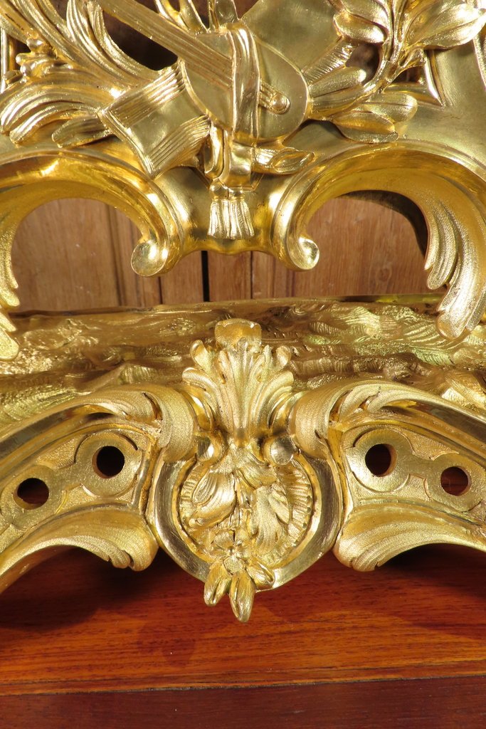 Louis XV Style Gilt Bronze Cartel Clock, Second Empire Period -photo-5