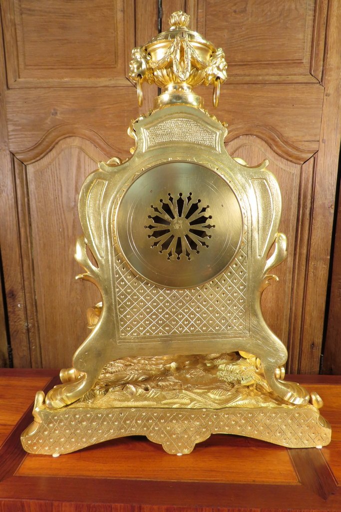 Louis XV Style Gilt Bronze Cartel Clock, Second Empire Period -photo-6