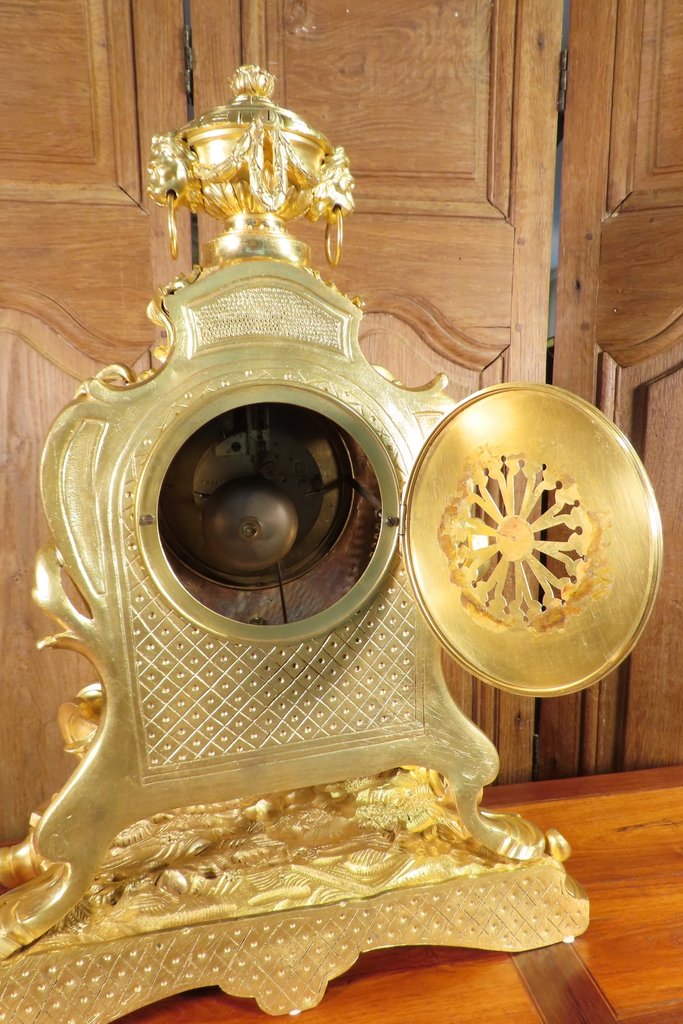 Louis XV Style Gilt Bronze Cartel Clock, Second Empire Period -photo-7