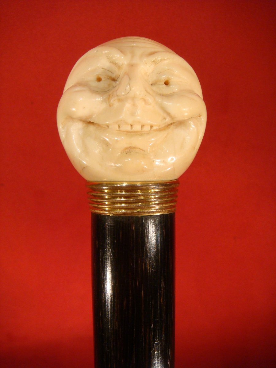 CANNE A DE TETE LUNE SOURIANTE Epoque fin XIX ème -photo-2