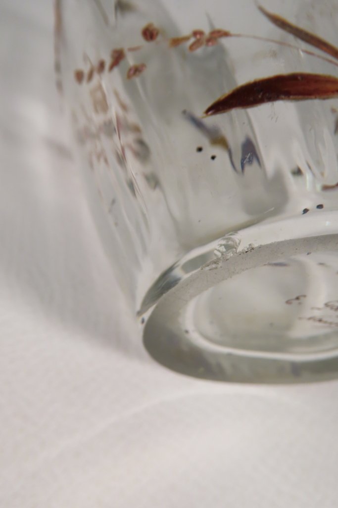 Emile Galle Enameled Transparent Glass Vase Circa 1900 -photo-7