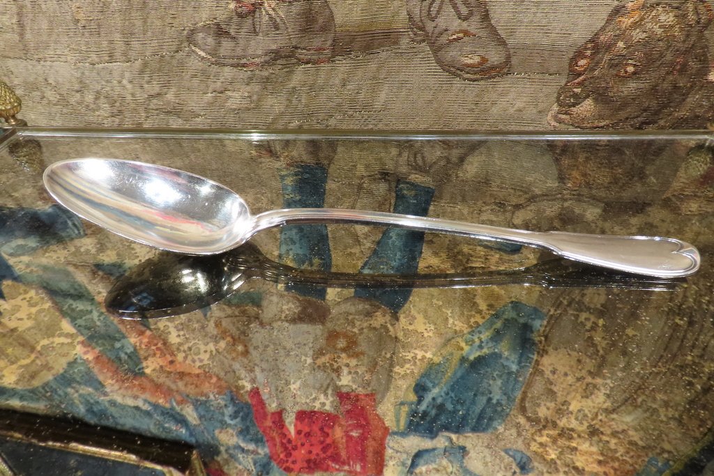 Solid Silver Stew Spoon, Farmers General Period, 18th Century -photo-2