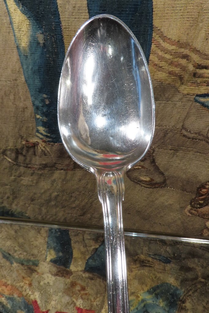 Solid Silver Stew Spoon, Farmers General Period, 18th Century -photo-3
