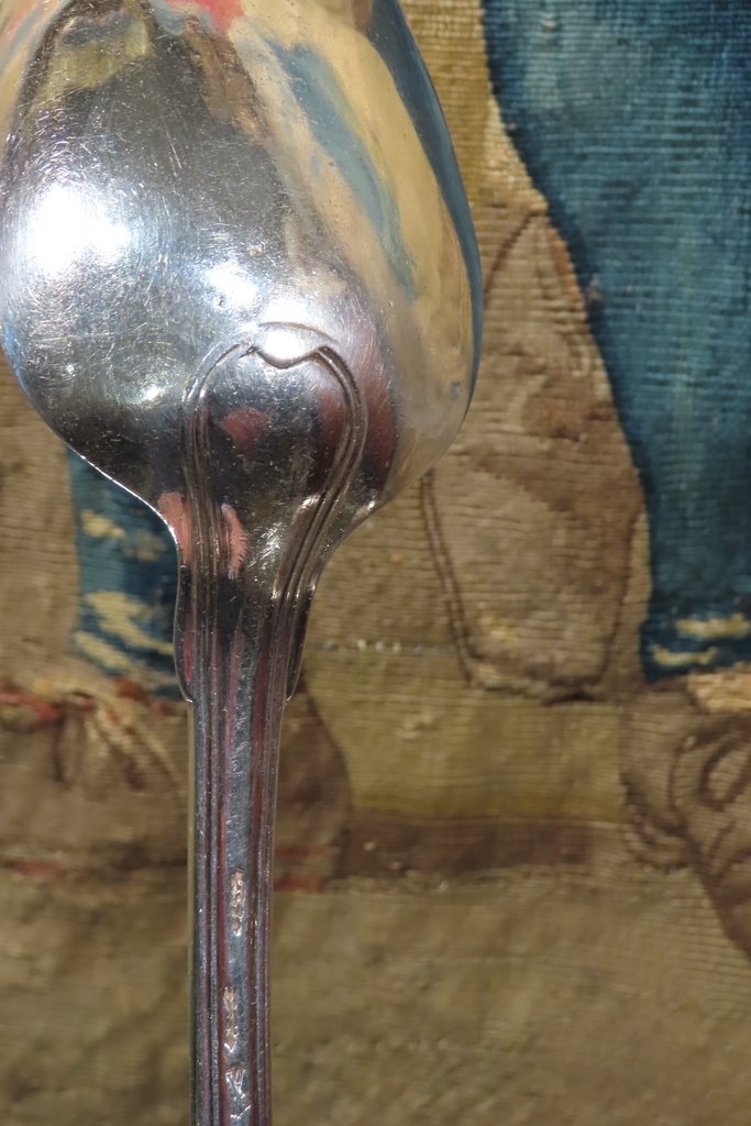 Solid Silver Stew Spoon, Farmers General Period, 18th Century -photo-4