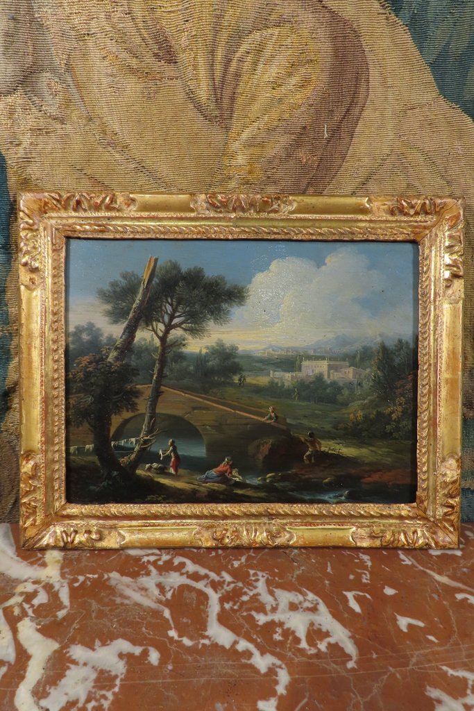 Oil Painting On Copper, Italian View, 18th Century-photo-2