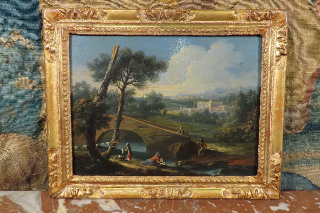 Oil Painting On Copper, Italian View, 18th Century-photo-3