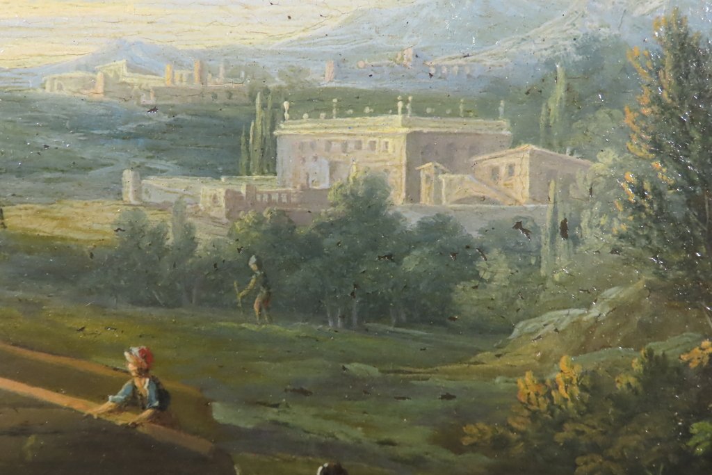 Oil Painting On Copper, Italian View, 18th Century-photo-5