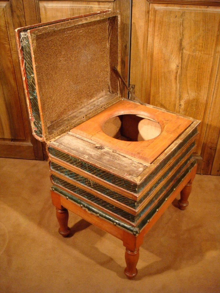 CURIEUX PETIT MEUBLE D’AISANCES DE SALON Epoque XIX ème-photo-2