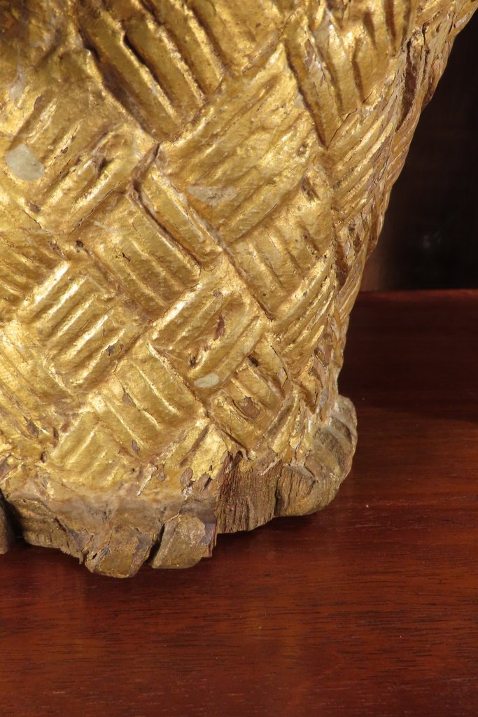 Pair Of Polychrome Wood Flower Baskets, 18th Century -photo-6