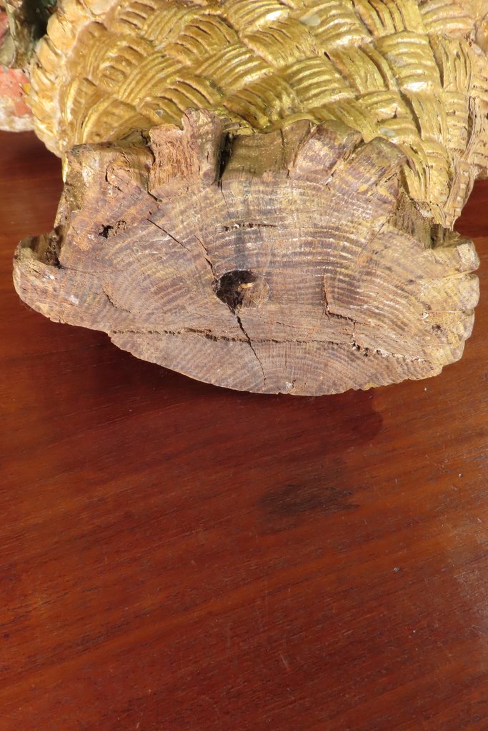 Pair Of Polychrome Wood Flower Baskets, 18th Century -photo-7