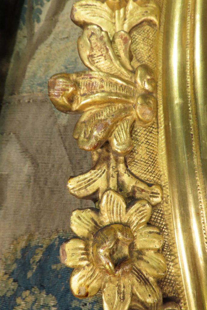 Large Oval Frame In Carved And Gilded Wood, Louis XV Period-photo-3