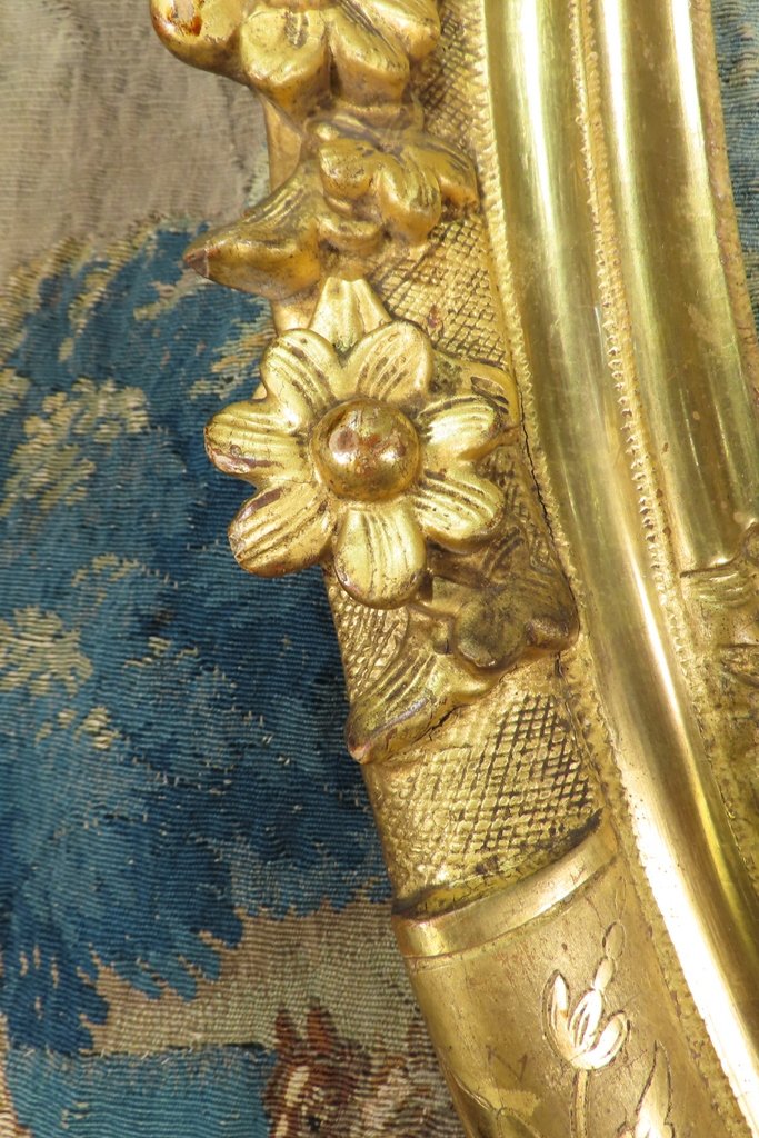 Large Oval Frame In Carved And Gilded Wood, Louis XV Period-photo-4