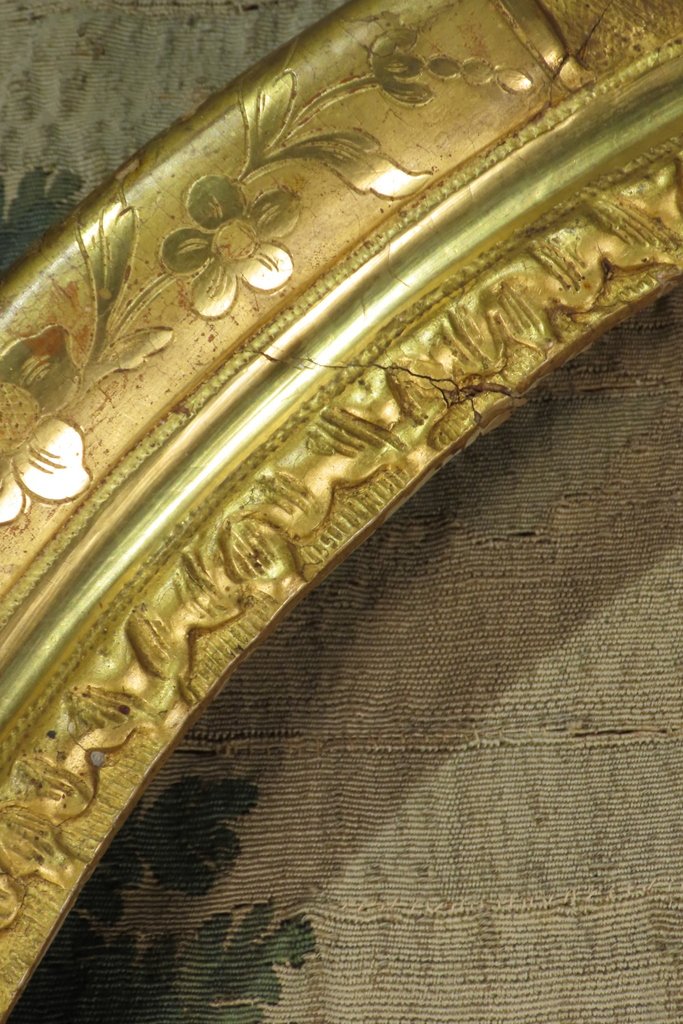 Large Oval Frame In Carved And Gilded Wood, Louis XV Period-photo-5