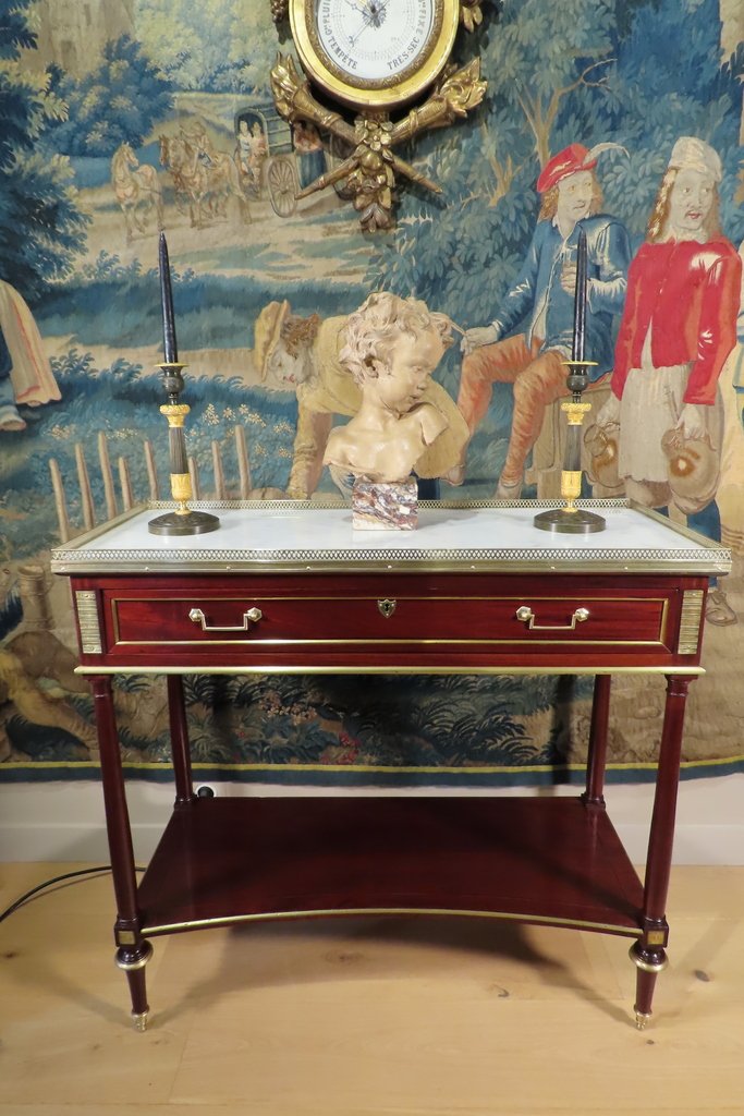 CONSOLE RECTANGULAIRE EN ACAJOU Epoque Directoire -photo-2