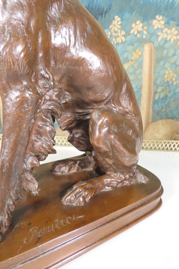 BRONZE ANIMALIER CHIEN DE CHASSE A LA BECASSE Ferdinand PAUTROT -photo-4