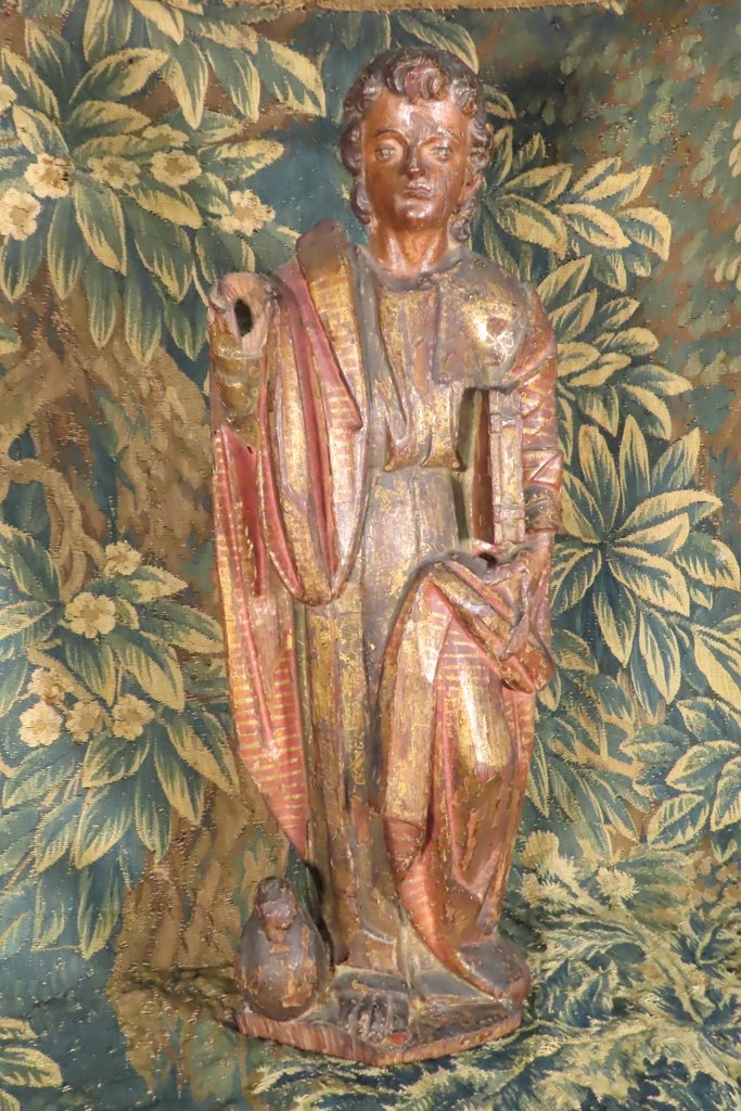 SCULPTURE EN BOIS POLYCHROME SAINT JEAN L’EVANGELISTE Epoque XVIII ème -photo-3