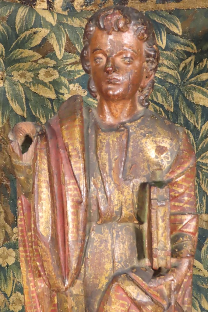 SCULPTURE EN BOIS POLYCHROME SAINT JEAN L’EVANGELISTE Epoque XVIII ème -photo-4