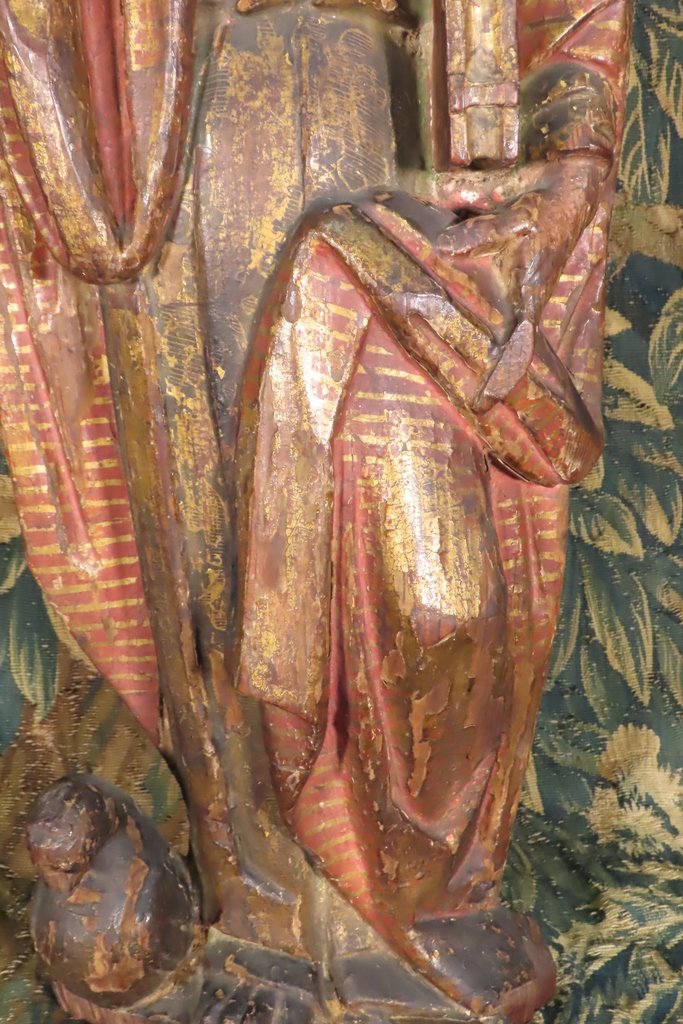 SCULPTURE EN BOIS POLYCHROME SAINT JEAN L’EVANGELISTE Epoque XVIII ème -photo-1
