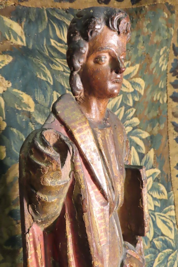 SCULPTURE EN BOIS POLYCHROME SAINT JEAN L’EVANGELISTE Epoque XVIII ème -photo-2