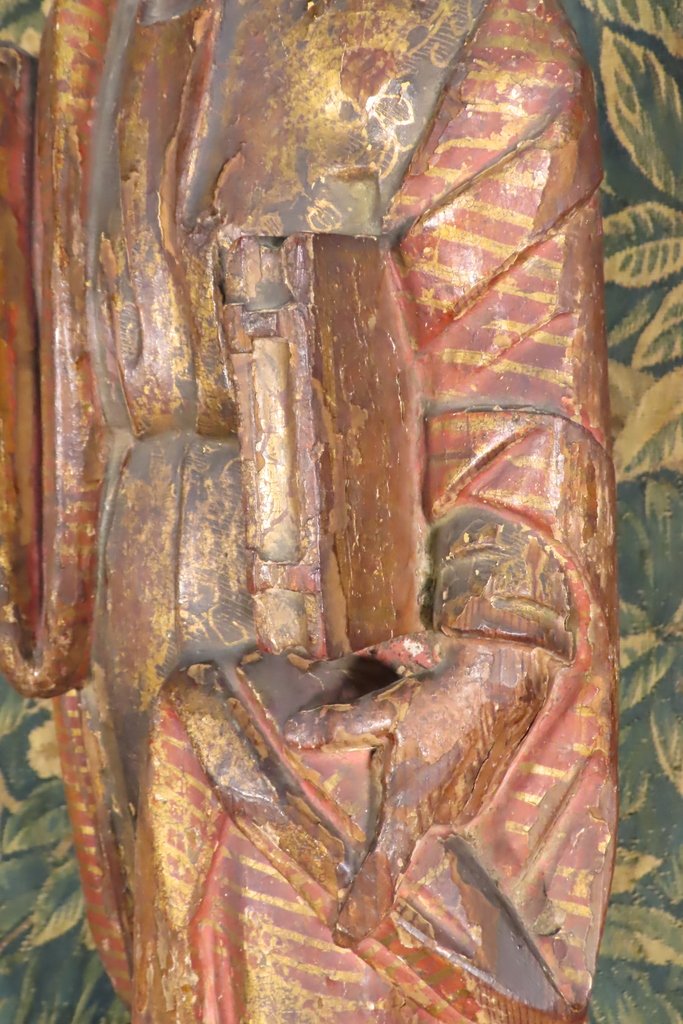 SCULPTURE EN BOIS POLYCHROME SAINT JEAN L’EVANGELISTE Epoque XVIII ème -photo-4