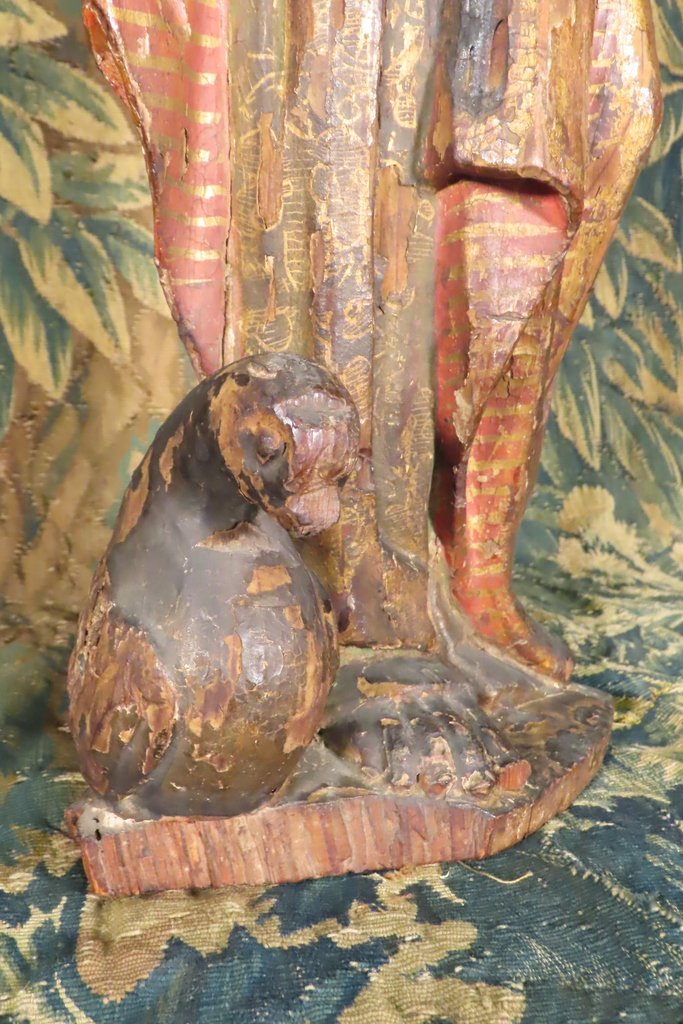 SCULPTURE EN BOIS POLYCHROME SAINT JEAN L’EVANGELISTE Epoque XVIII ème -photo-5