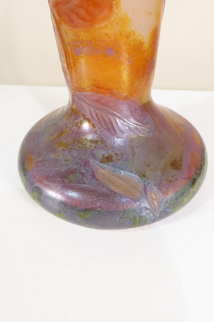 VASE EN VERRE MULTICOUCHE MULLER CROISMARE NANCY Epoque vers 1900 -photo-6