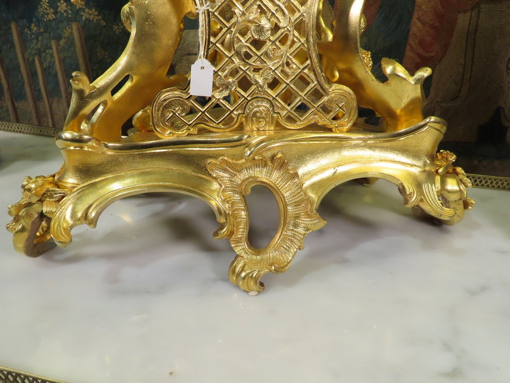 PENDULE ROCAILLE AUX AMOURS VENDANGEURS De Style Louis XV -photo-8