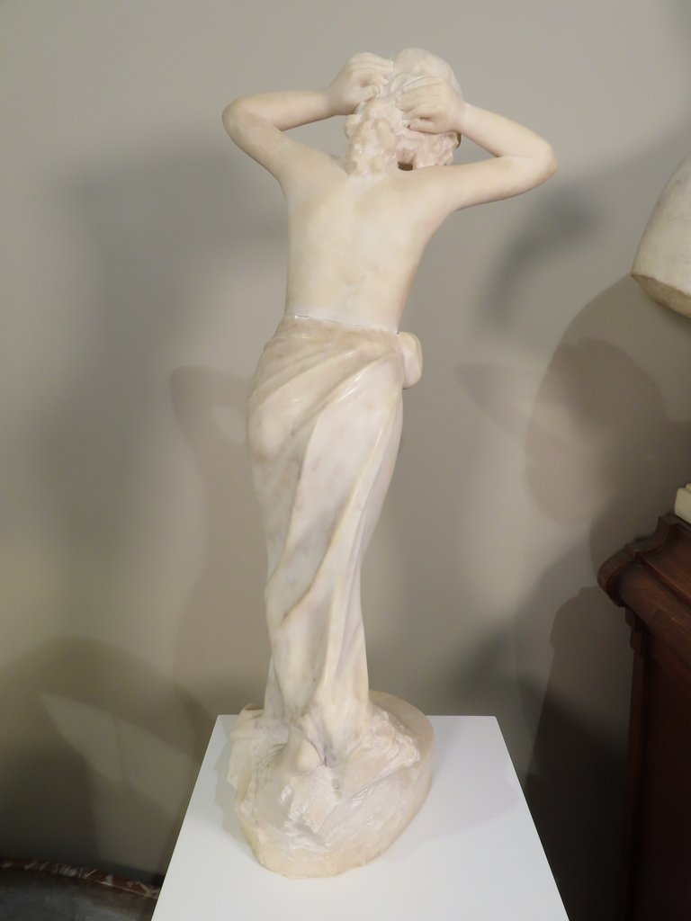 SCULPTURE FEMME DESHABILLEE EN ALBATRE Epoque vers 1900 -photo-2