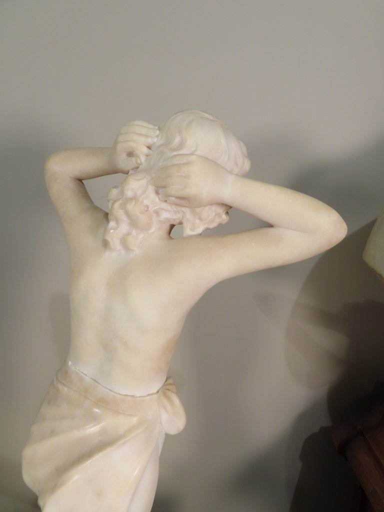 SCULPTURE FEMME DESHABILLEE EN ALBATRE Epoque vers 1900 -photo-3