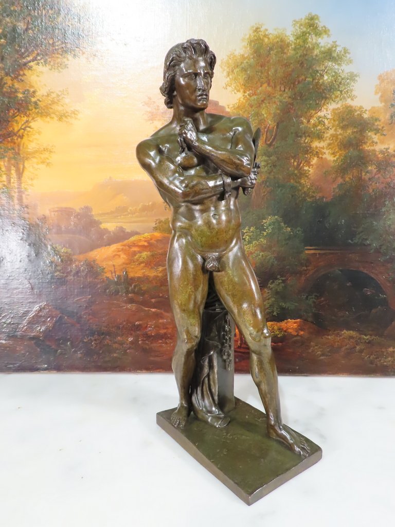 Spartacus Bronze Sculpture In The Antique Style 19th Century -photo-2