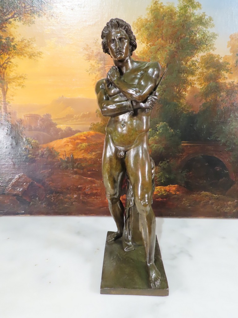 Spartacus Bronze Sculpture In The Antique Style 19th Century 