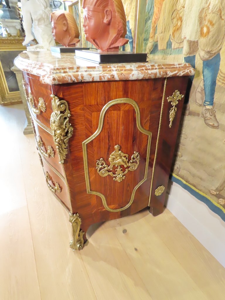 Louis XV Commode In Rosewood Marquetry 18th Century -photo-3