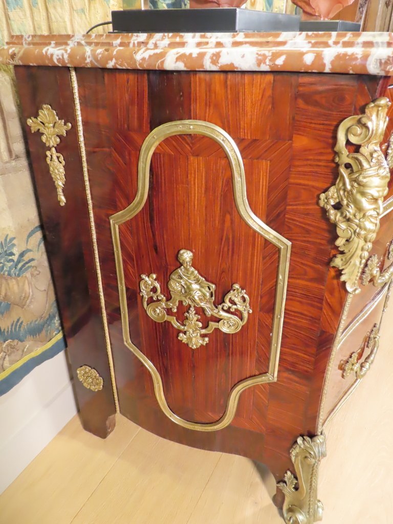 Louis XV Commode In Rosewood Marquetry 18th Century -photo-4