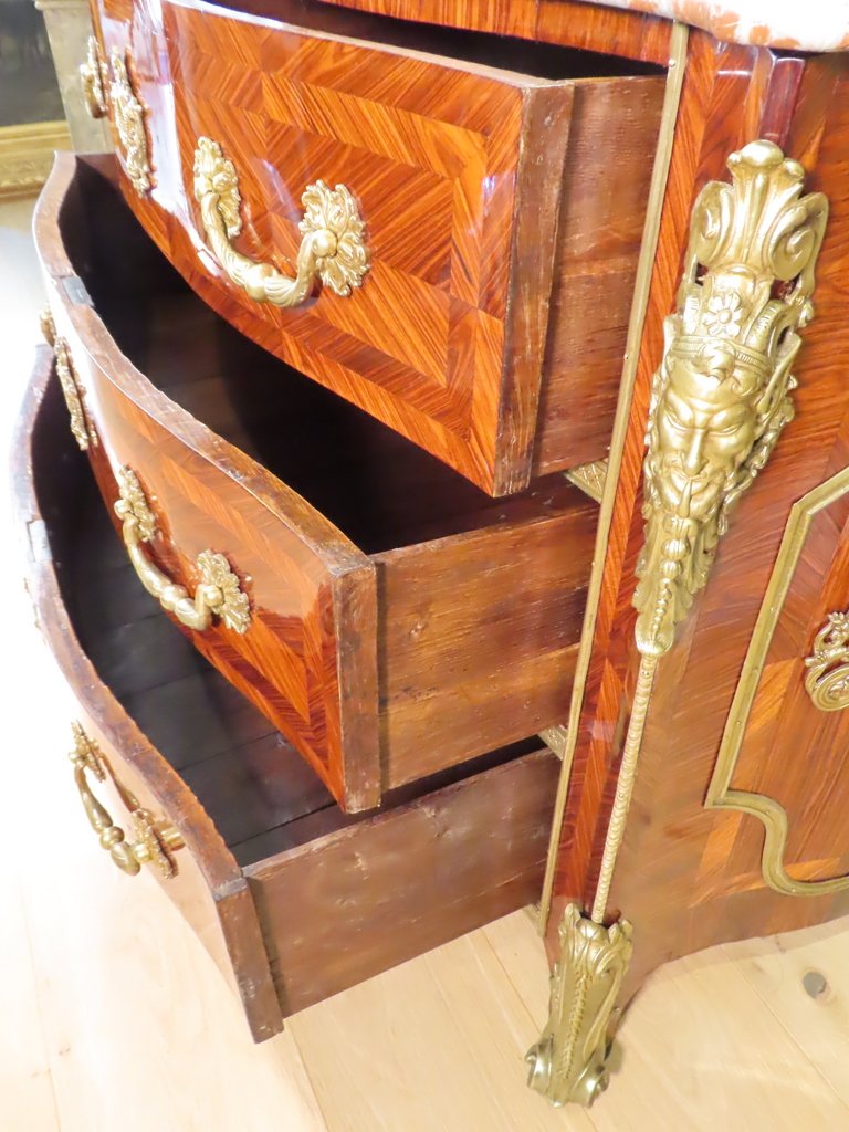 Louis XV Commode In Rosewood Marquetry 18th Century -photo-6
