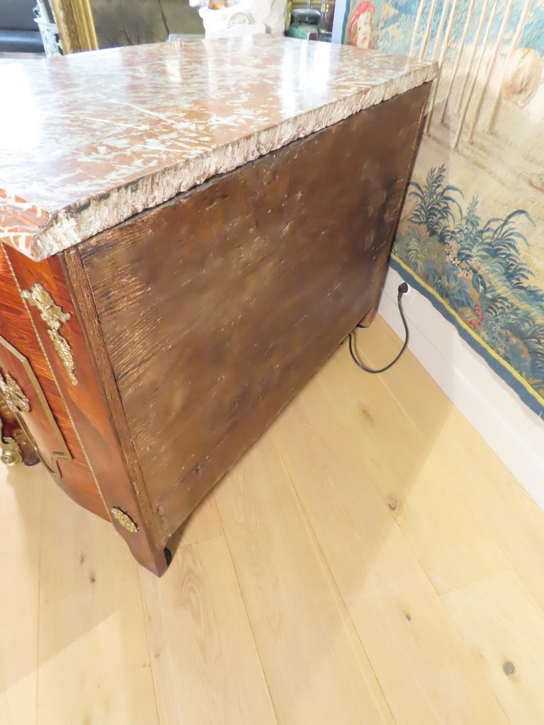 Louis XV Commode In Rosewood Marquetry 18th Century -photo-8