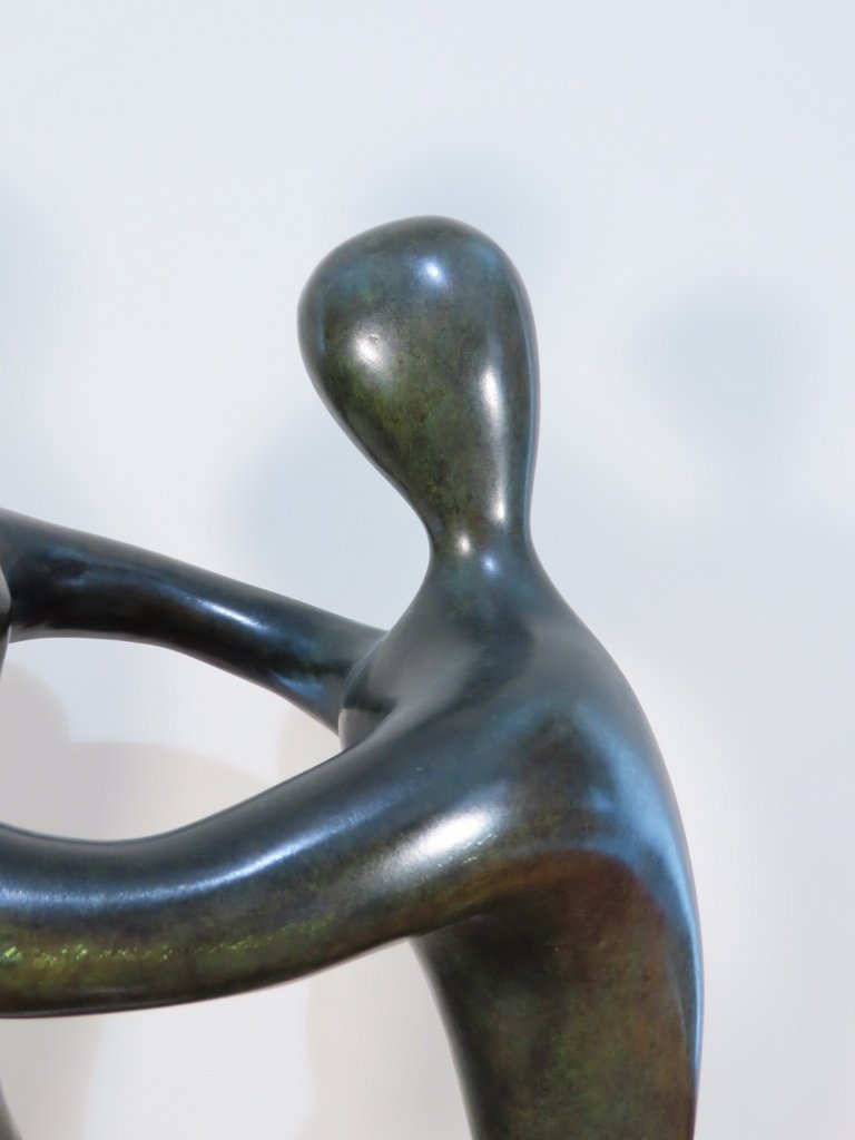 Bronze Sculpture Couple In Lace 20th Century-photo-4