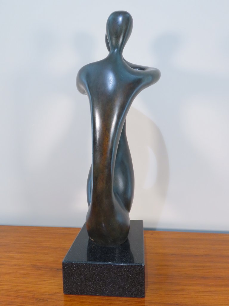 Bronze Sculpture Couple In Lace 20th Century-photo-3